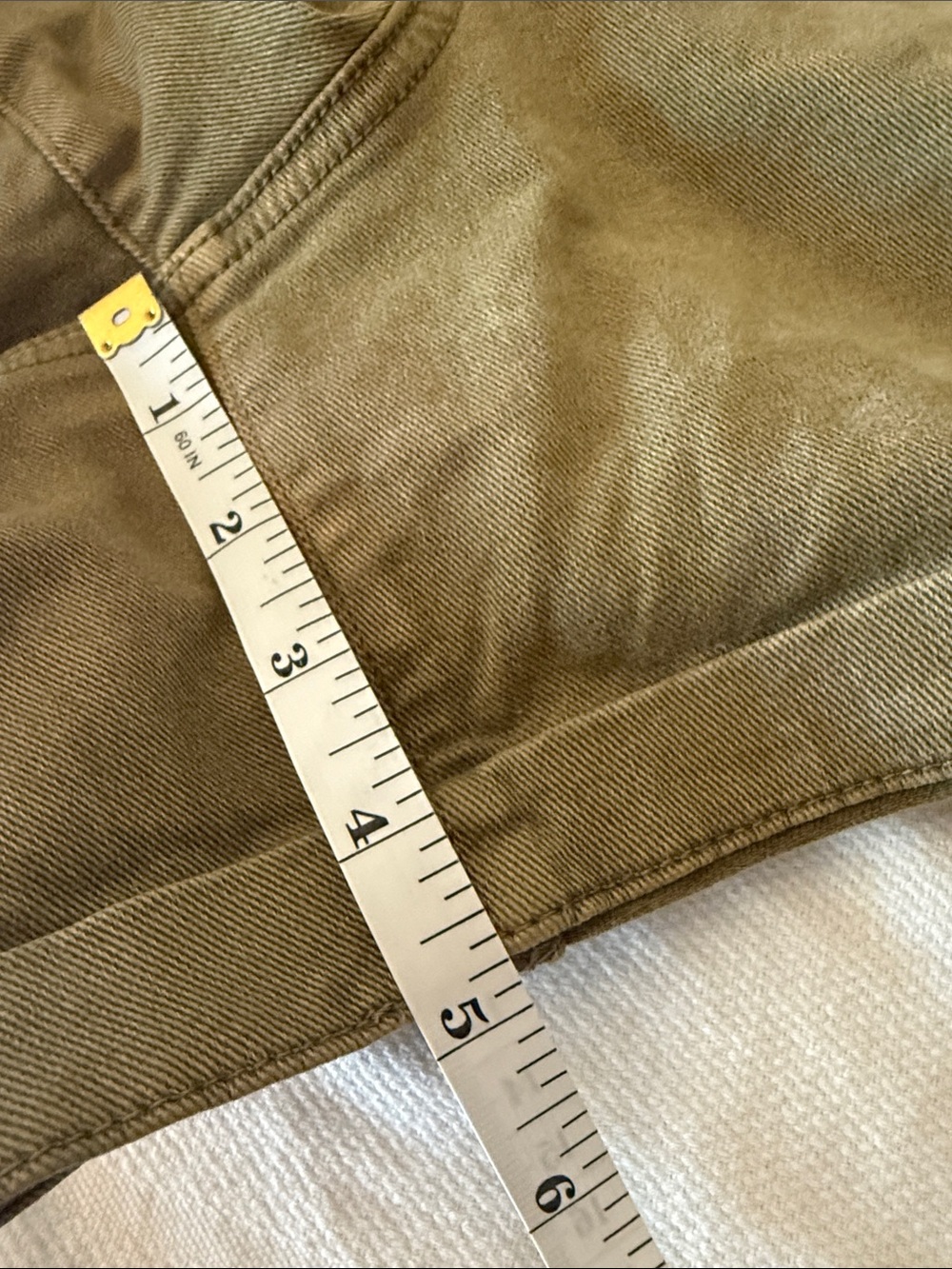 LOFT Olive Denim Paperbag Waist Belted Mom Shorts Size Medium - Picture 9 of 10